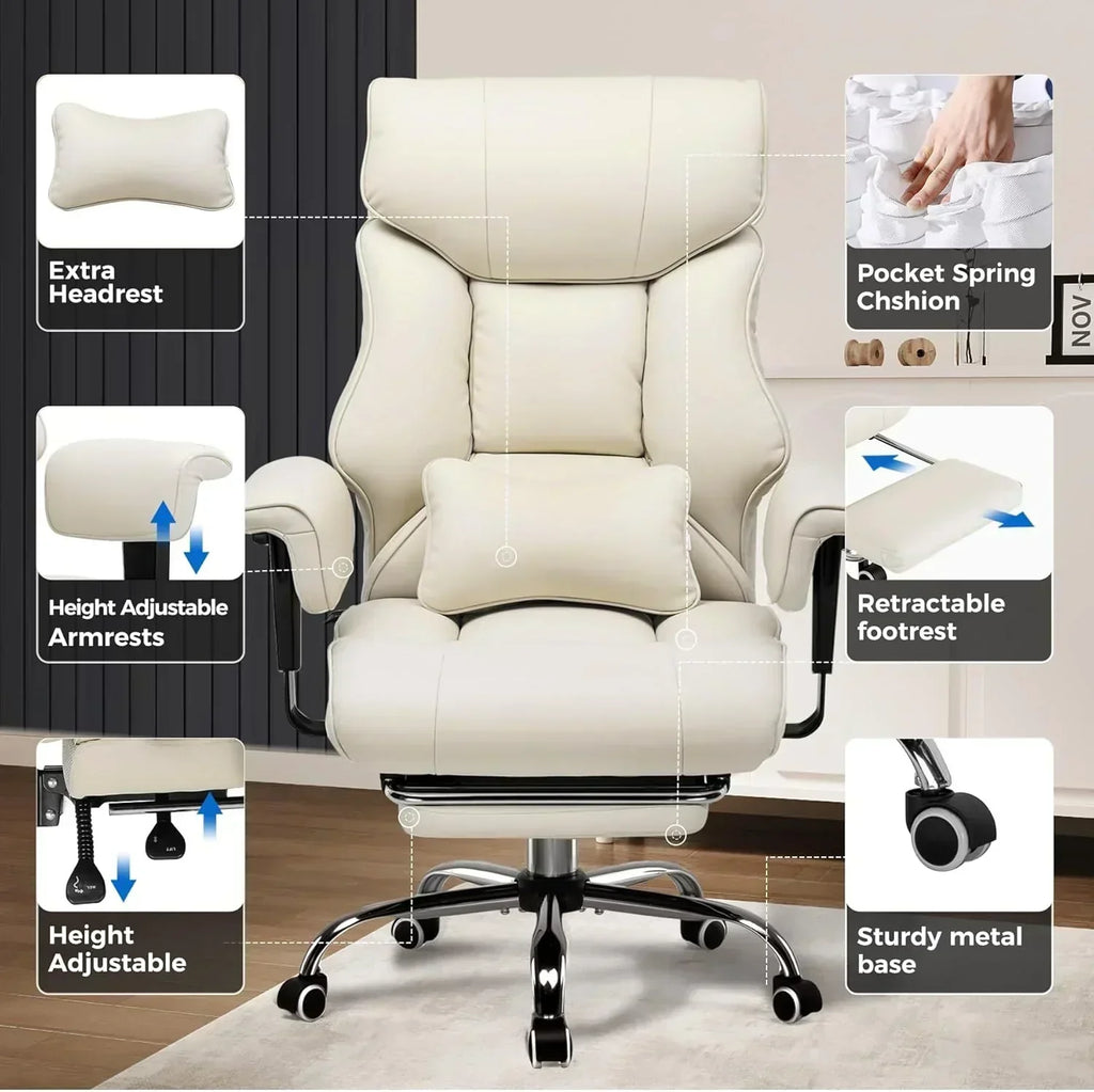 Large Tall Gaming Chair 400 lb Heavy Duty Office Chair wourant