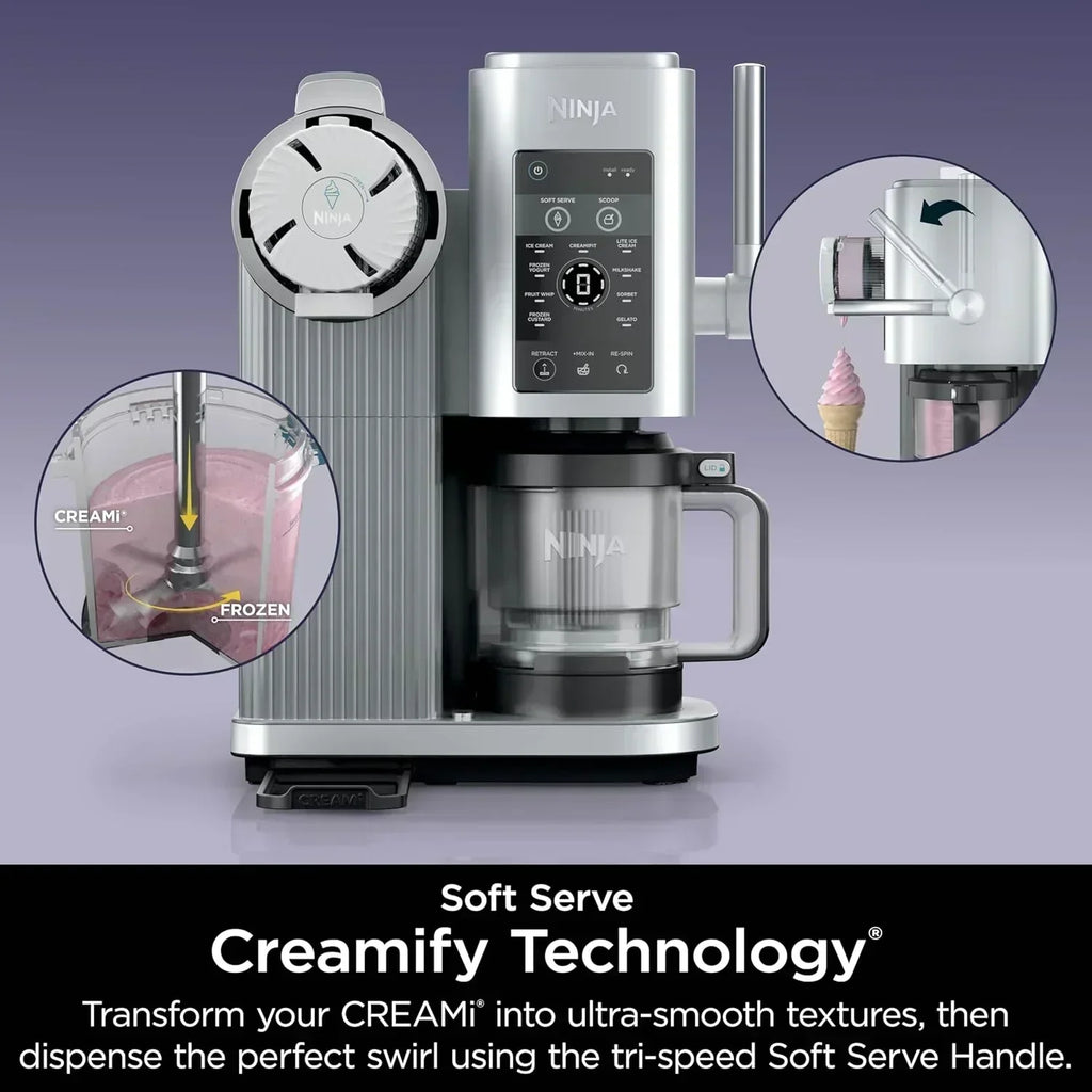 Ninja Swirl by CREAMi Ice Cream and Soft Serve Maker Frozen Yogurt Low Calories Program wourant