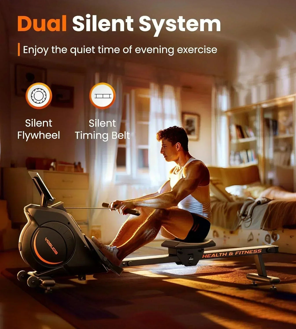 YOSUDA Home Magnet/Water Resistance Rowing Machine Support Bluetooth and Applications wourant