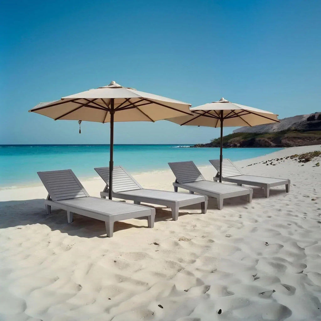 Patio Chairs Black Chaise Lounge Chair Outdoor 5-Position Adjustable Sun Tanning Chair wourant