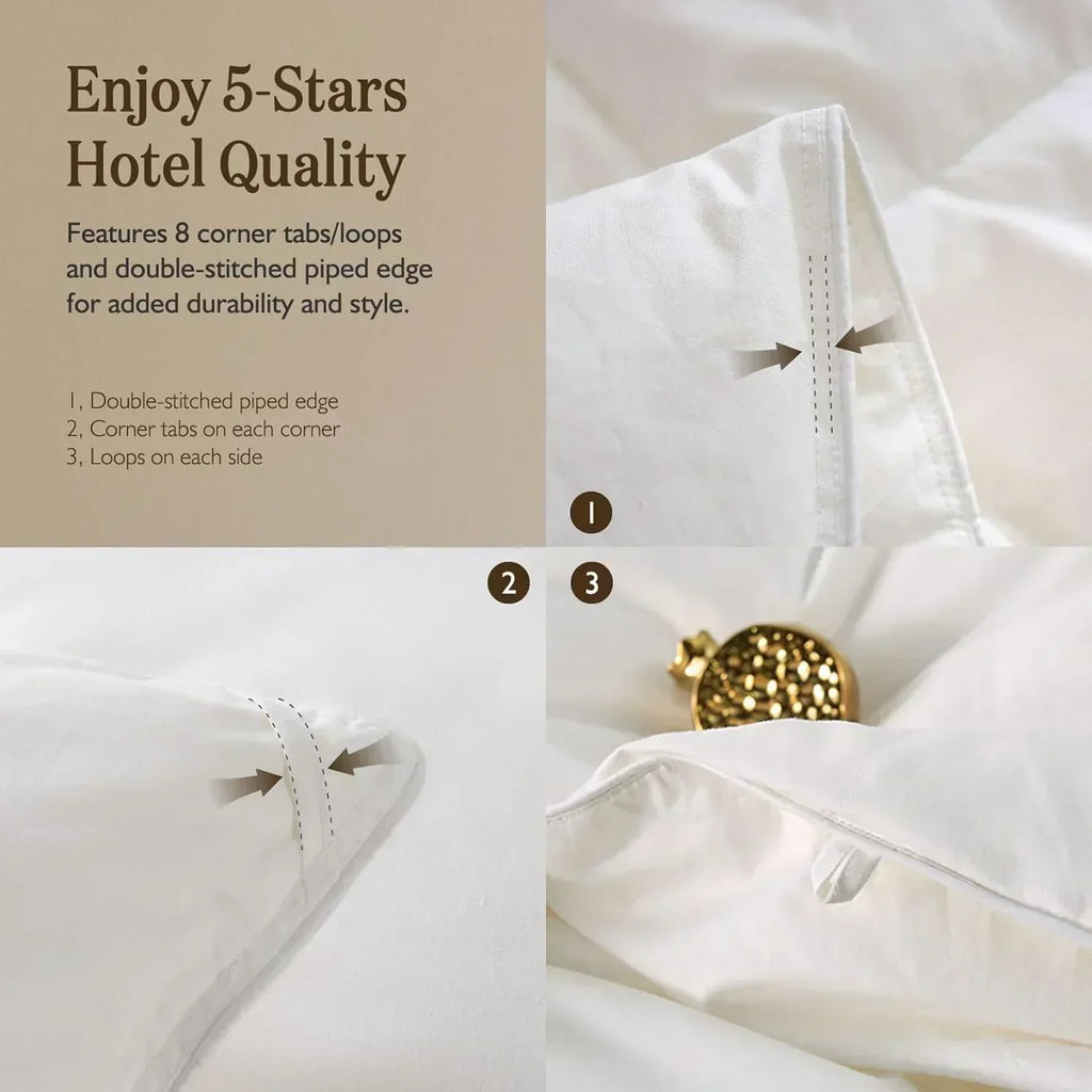 Organic down comforter queen size fluffy down core 100% cotton cover fluffy down filling wourant