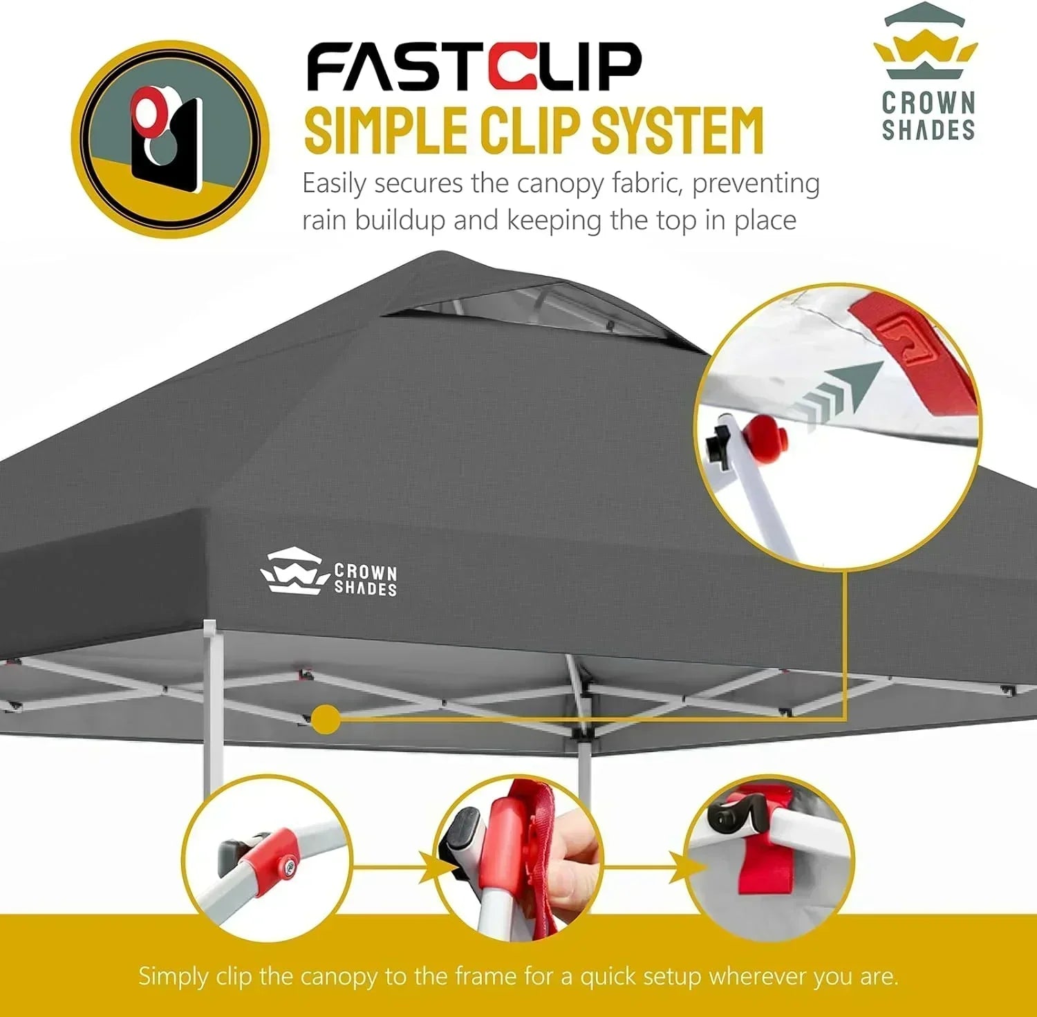 10x10 Pop-Up Awning One-Click Installation Beach Tent Outdoor Sunshade Silver Coated Top wourant