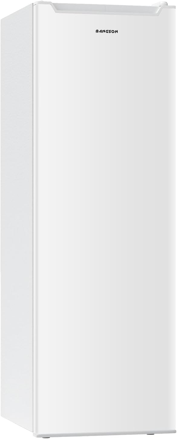 BANGSON Upright Freezer, 7.0 Cu.ft Stand Up Freezer, Convertible Upright Freezer/Refrigerator, Single Door for Kitchen,Garage, Office, Apartment, Silver wourant