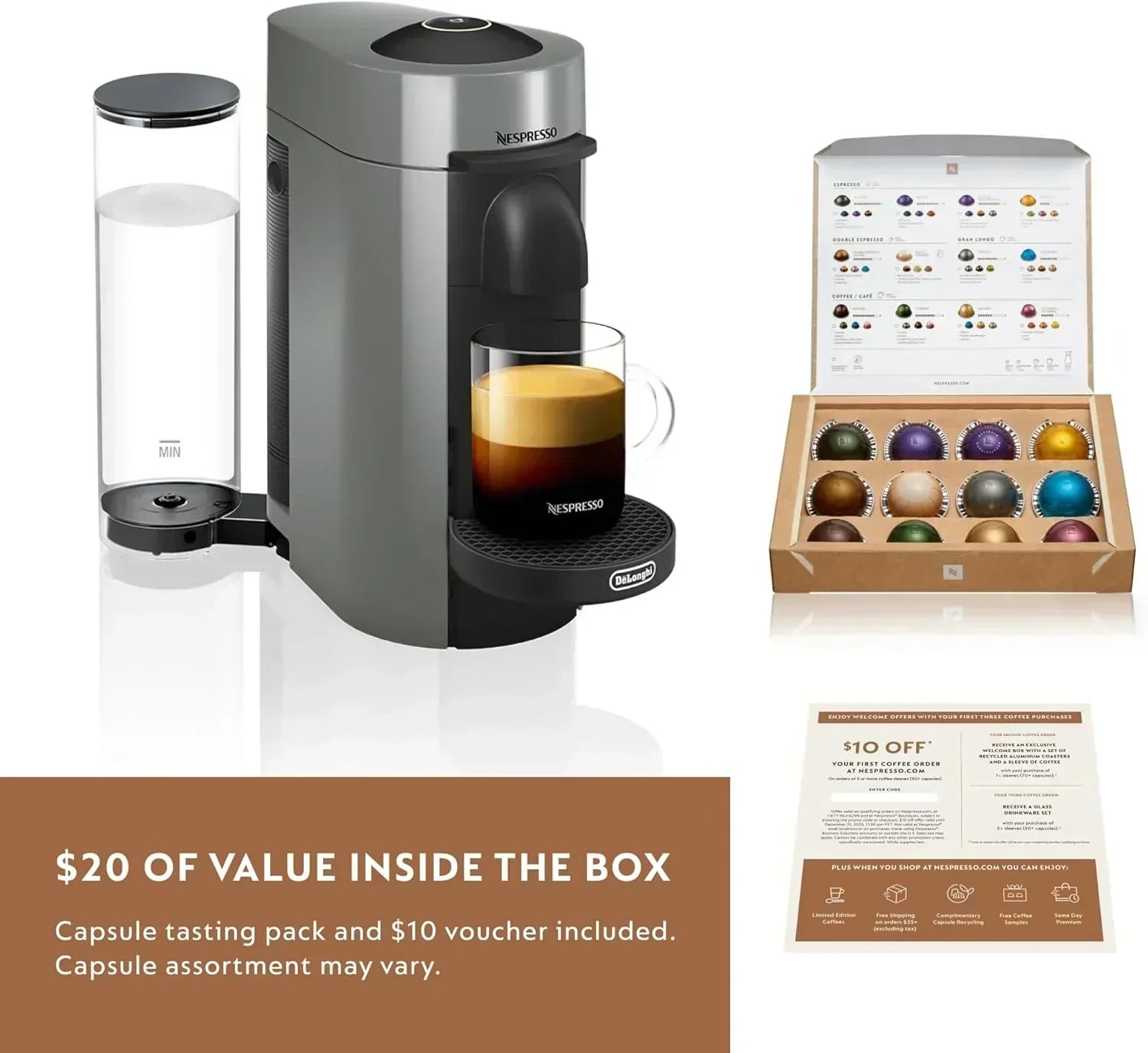 Nespresso Vertuo Plus Coffee and Espresso Maker by De'Longhi wourant