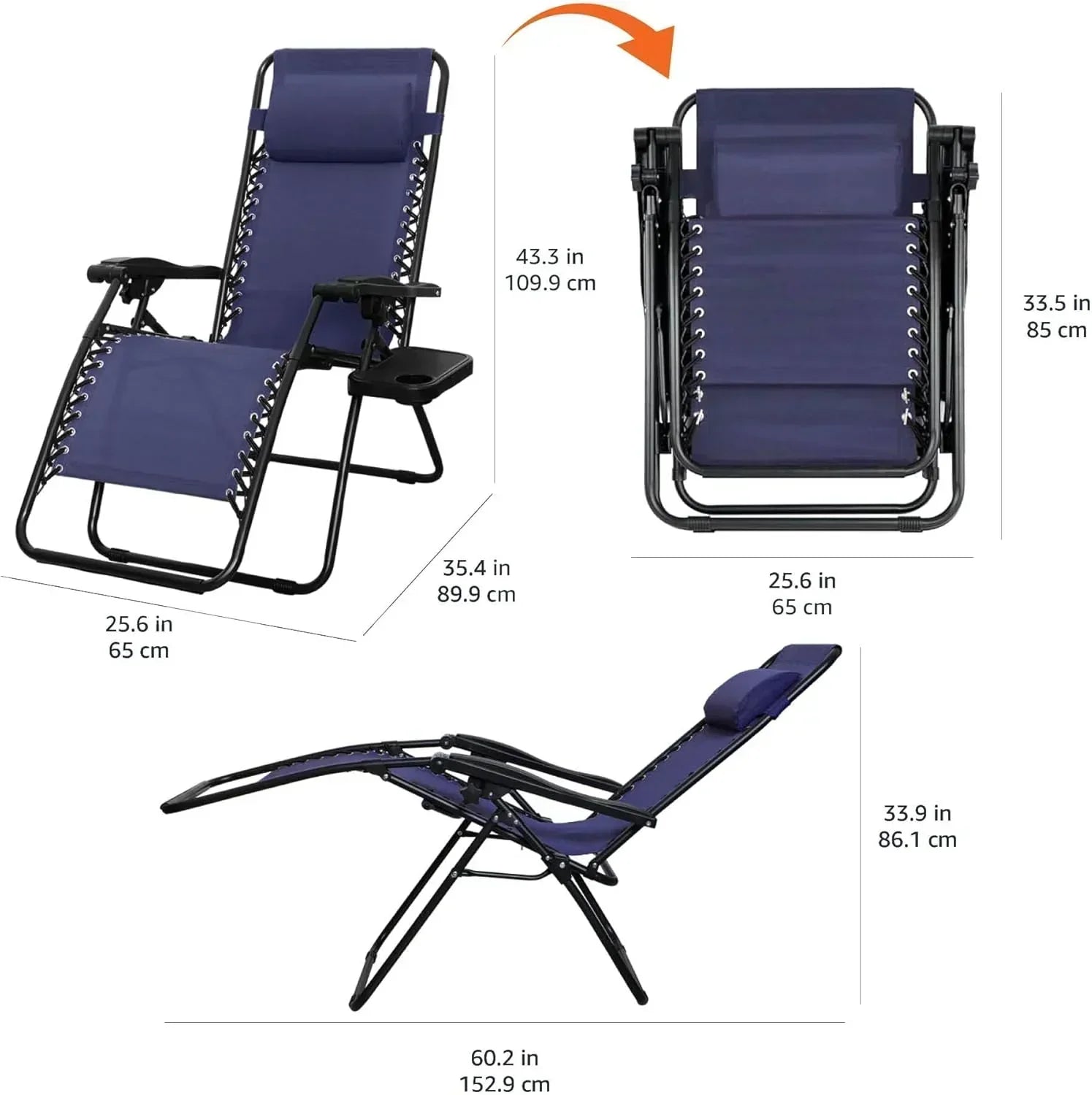 Amazon Basics Outdoor Patio Mesh Adjustable Zero Gravity Lounge Chair Recliners set of 2 wourant