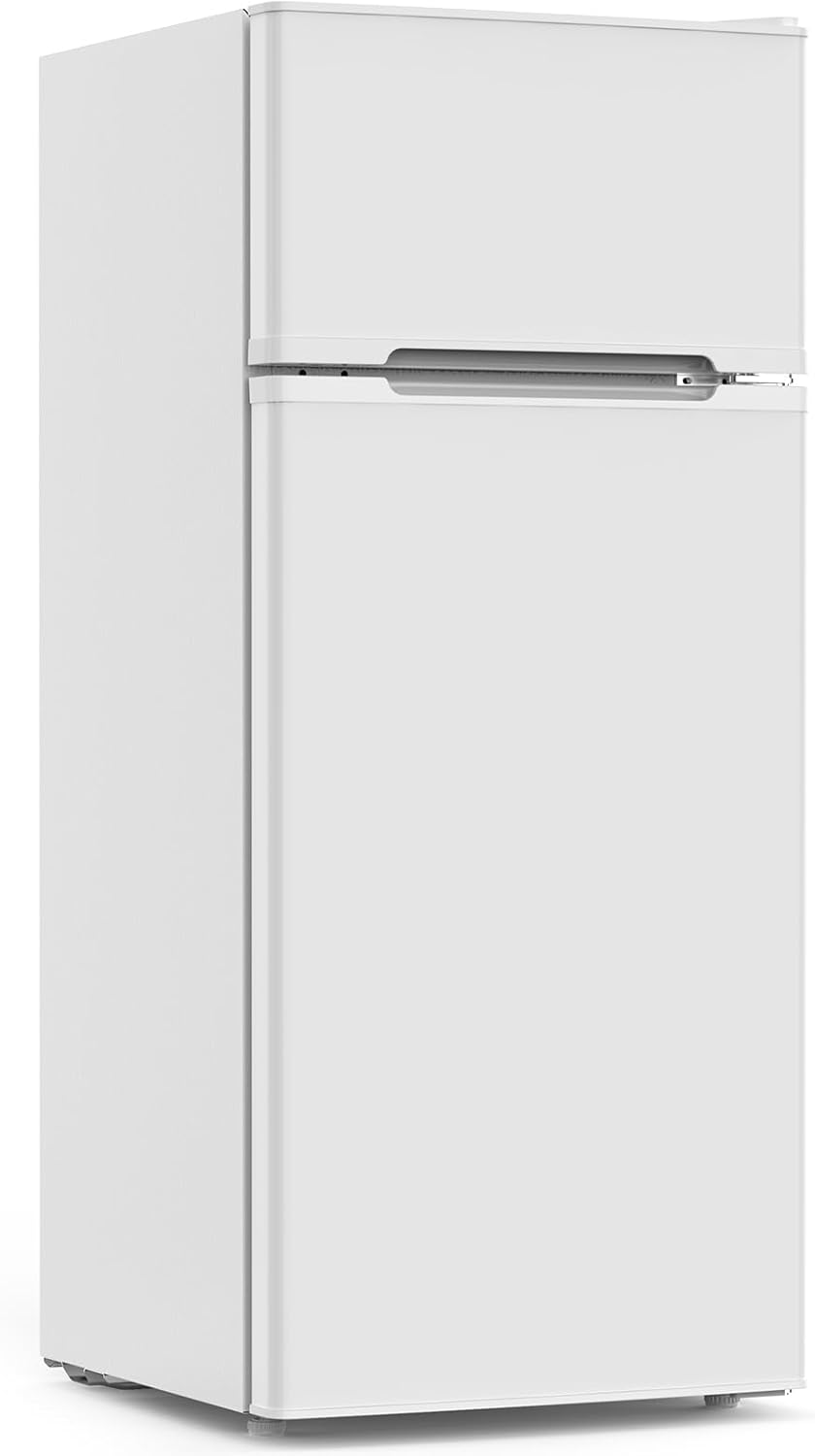 COWSAR 4.5 Cu.Ft Dorm Fridge With Freezer, 2-Door Compact Refrigerator With 2 Removable Shelves