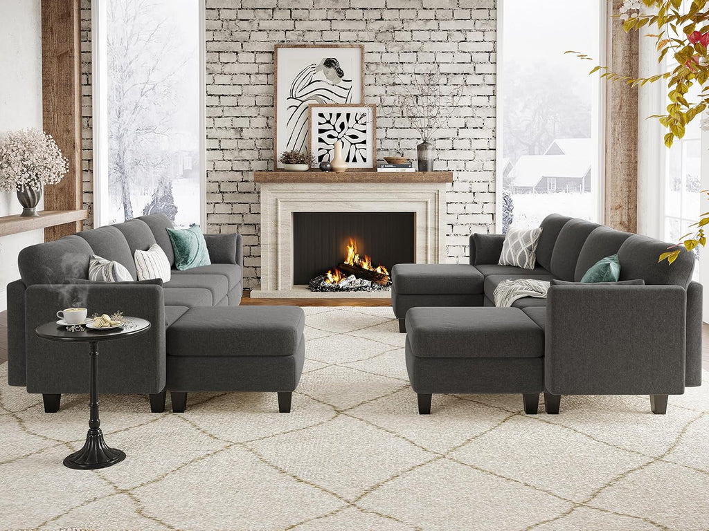 Modular Sectional Sof Convertible U Shaped Sofa Couch with High Density Memory Foam wourant
