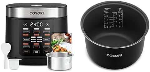 COSORI 10-Cup Rice Cooker with 24-Hour Heat Keeping and Non-Stick Ceramic Inner Pot, Steamer, Stir-fryer, and Slow Cooker wourant