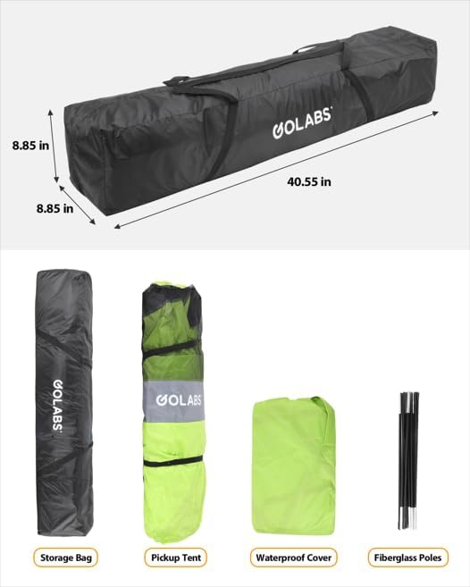 Golabs Truck Bed Tent for 5.5-6.5 Ft Bed, 5-Minute Easy Setup by Pre-Assembled Design, Waterproof PU2000mm, 2-Person Portable with Extra Rainfly Cover for Camping & Outdoor, Includes Storage Bag wourant