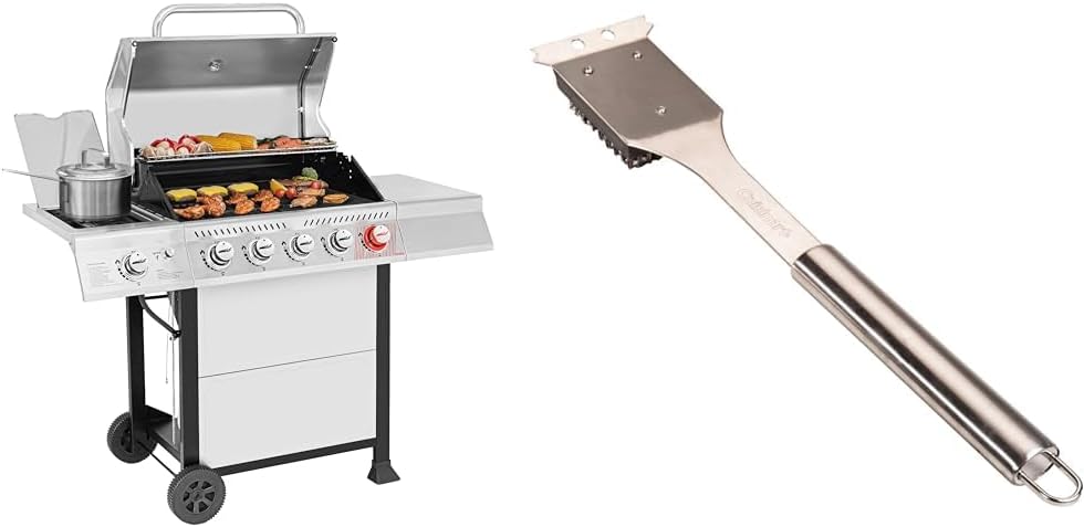 Royal Gourmet GA5401T 5-Burner Propane Gas Grill with Sear Burner and Side Burner, Stainless Steel BBQ Grill with 632 Sq. In. Grilling Area for Outdoor Barbecue Cooking, 64,000 BTUs, Silver wourant