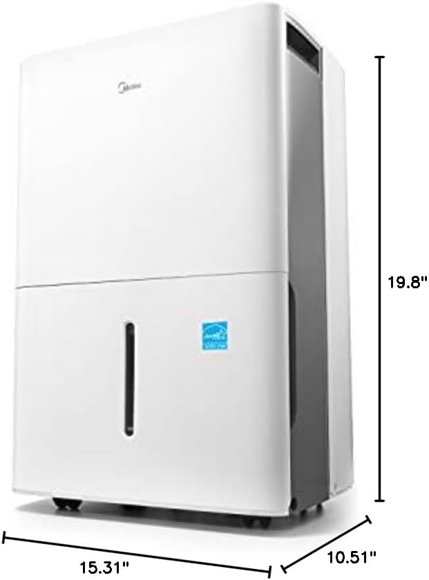 Midea 4,500 Sq. Ft. Dehumidifier With Pump Included, Energy Star Certified, 50 Pint - Ideal For Basements, Large & Medium Sized Rooms, And Bathrooms (White) wourant