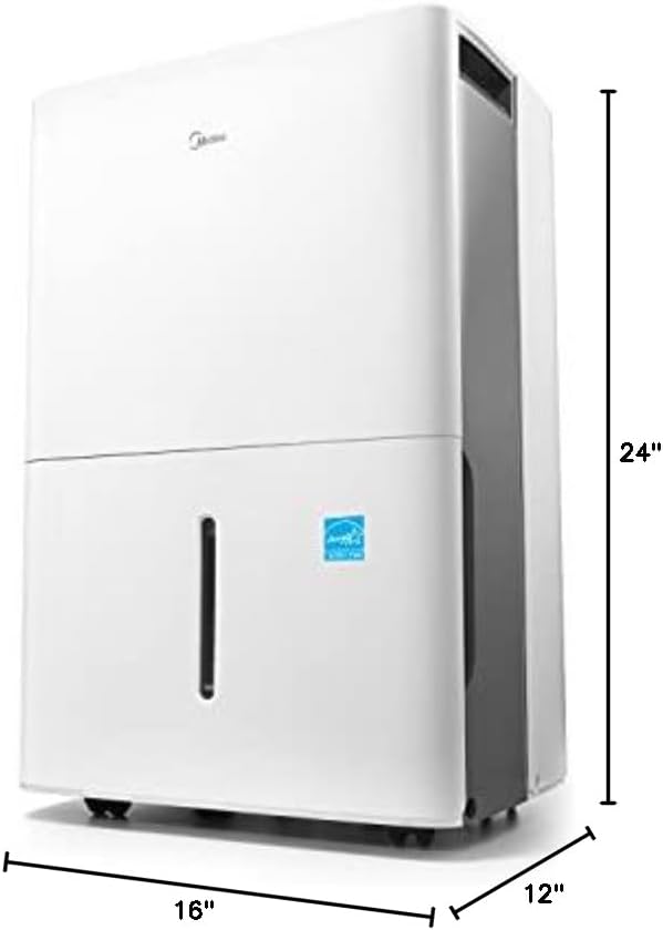 Midea 4,500 Sq. Ft. Dehumidifier With Pump Included, Energy Star Certified, 50 Pint - Ideal For Basements, Large & Medium Sized Rooms, And Bathrooms (White) wourant