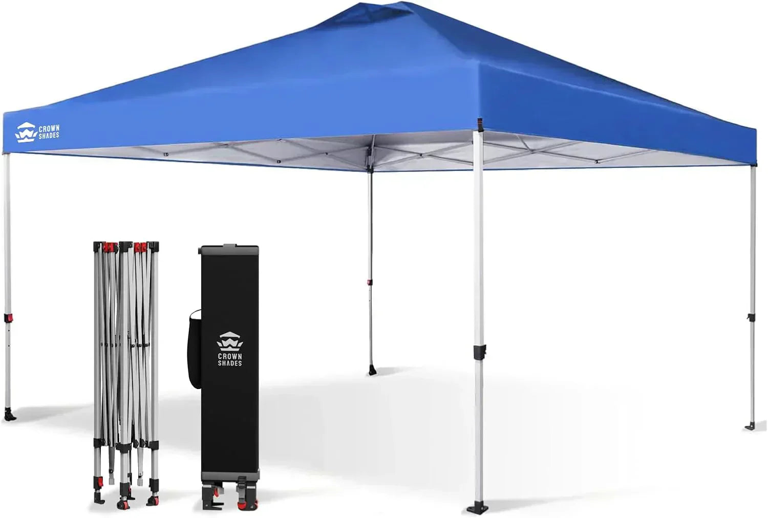 10x10 Pop-Up Awning One-Click Installation Beach Tent Outdoor Sunshade Silver Coated Top wourant