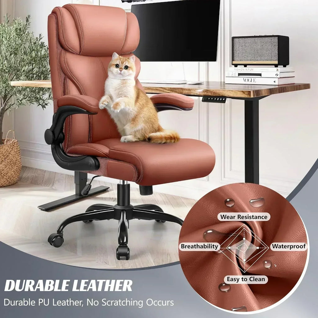 Office Chair Large High-Foot Computer Desk Chair Chair Lumbar Support Rotating Computer Chair wourant