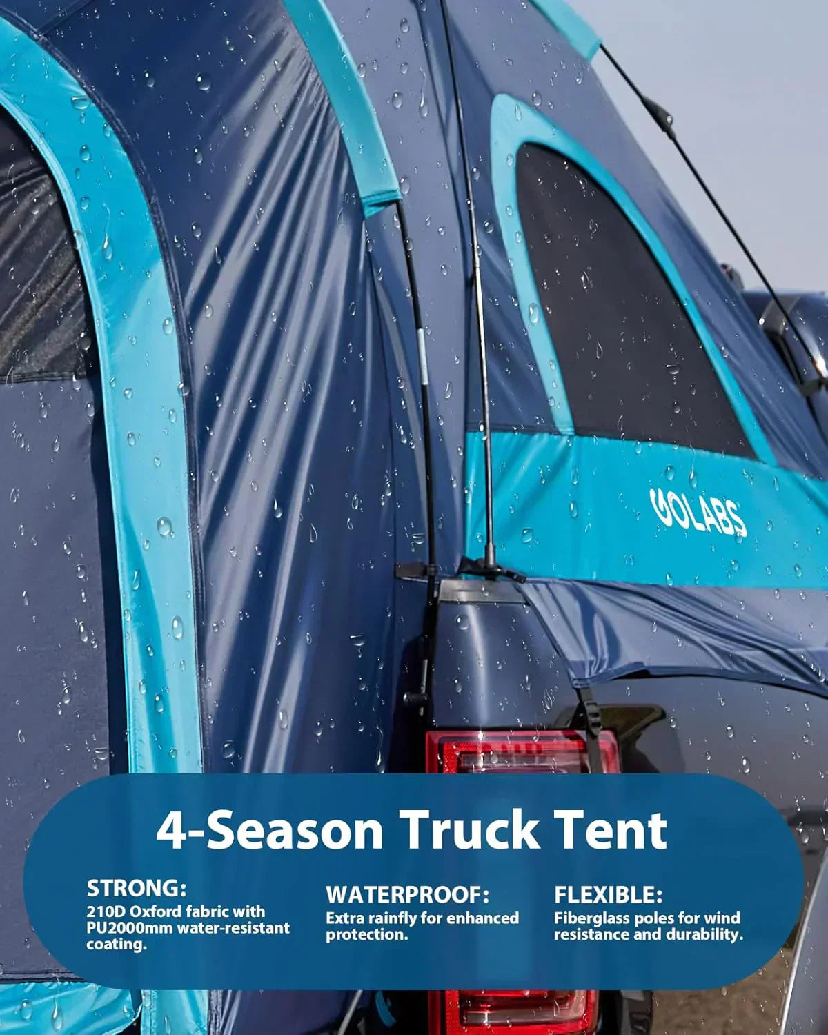 Truck Portable Bed Tent with Extra Rain Cover for Camping and Outdoor Activities wourant