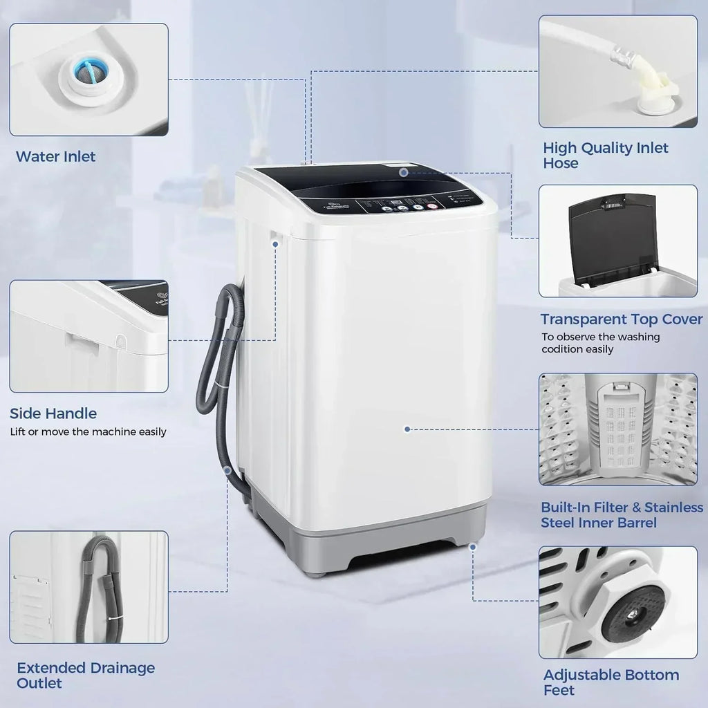 20Lbs Portable Washing Machine Nictemaw Portable Washer 2.8 Cu.ft Washer and Dryer Combo wourant