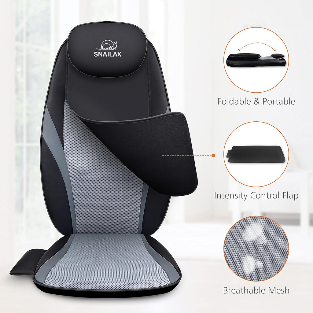 Snailax Shiatsu Massage Cushion with Heat Massage Chair Pad Kneading Back Massager for Home wourant