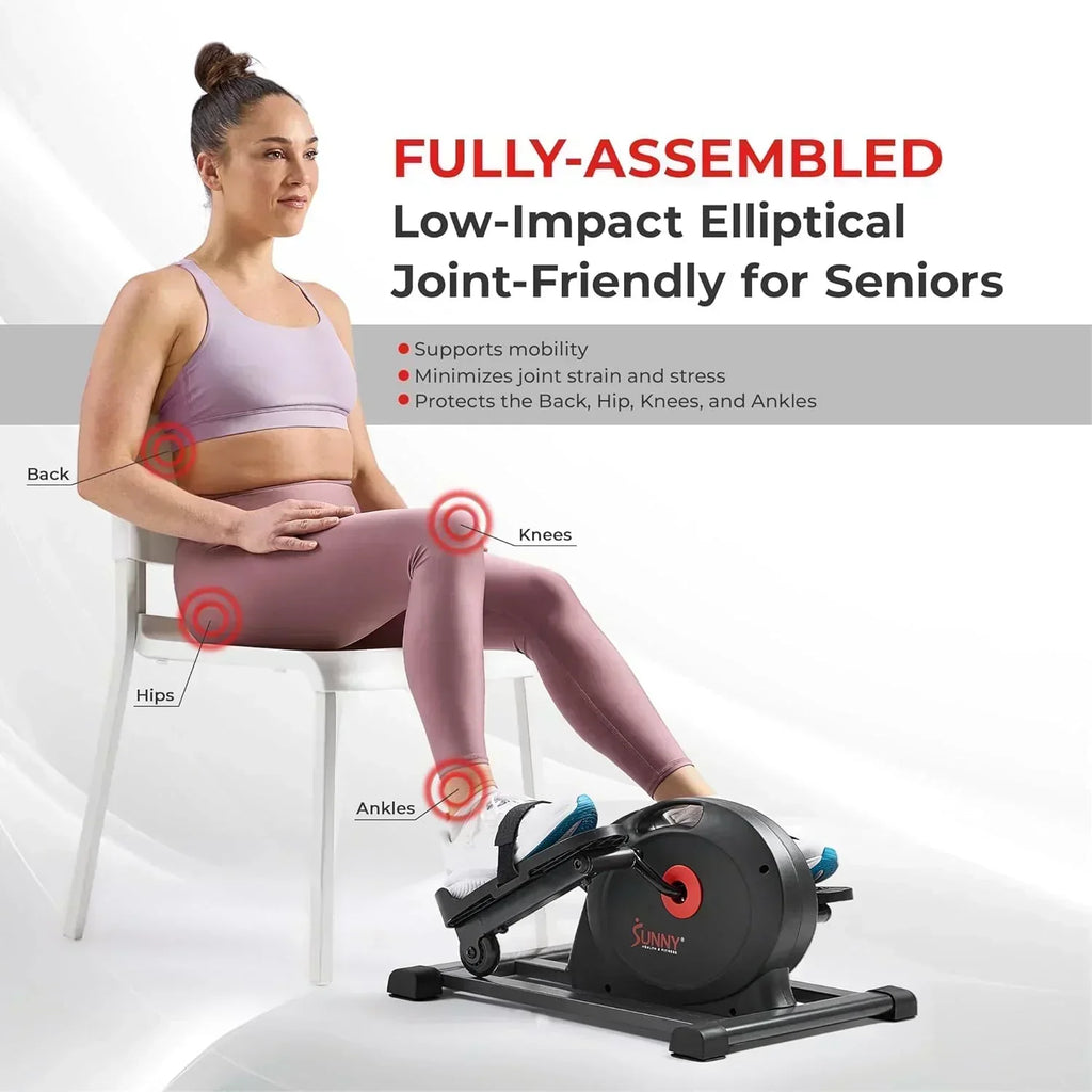 Sunny Health Fitness Smart Mini Elliptical Trainer Indoor Under-Desk Pedal Exerciser wourant