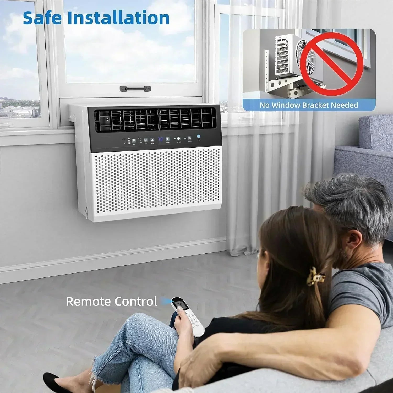 Antarctic Star 12,000 BTU U-Shaped Window Air Conditioner Unit Cools up to 550 Sq.Ft. with 6 Modes wourant