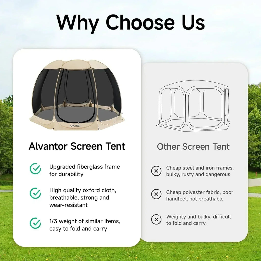 Alvantor Screen House Gazebo Pop Up Igloo Screened Canopy Tent with Mosquito Netting Sides wourant