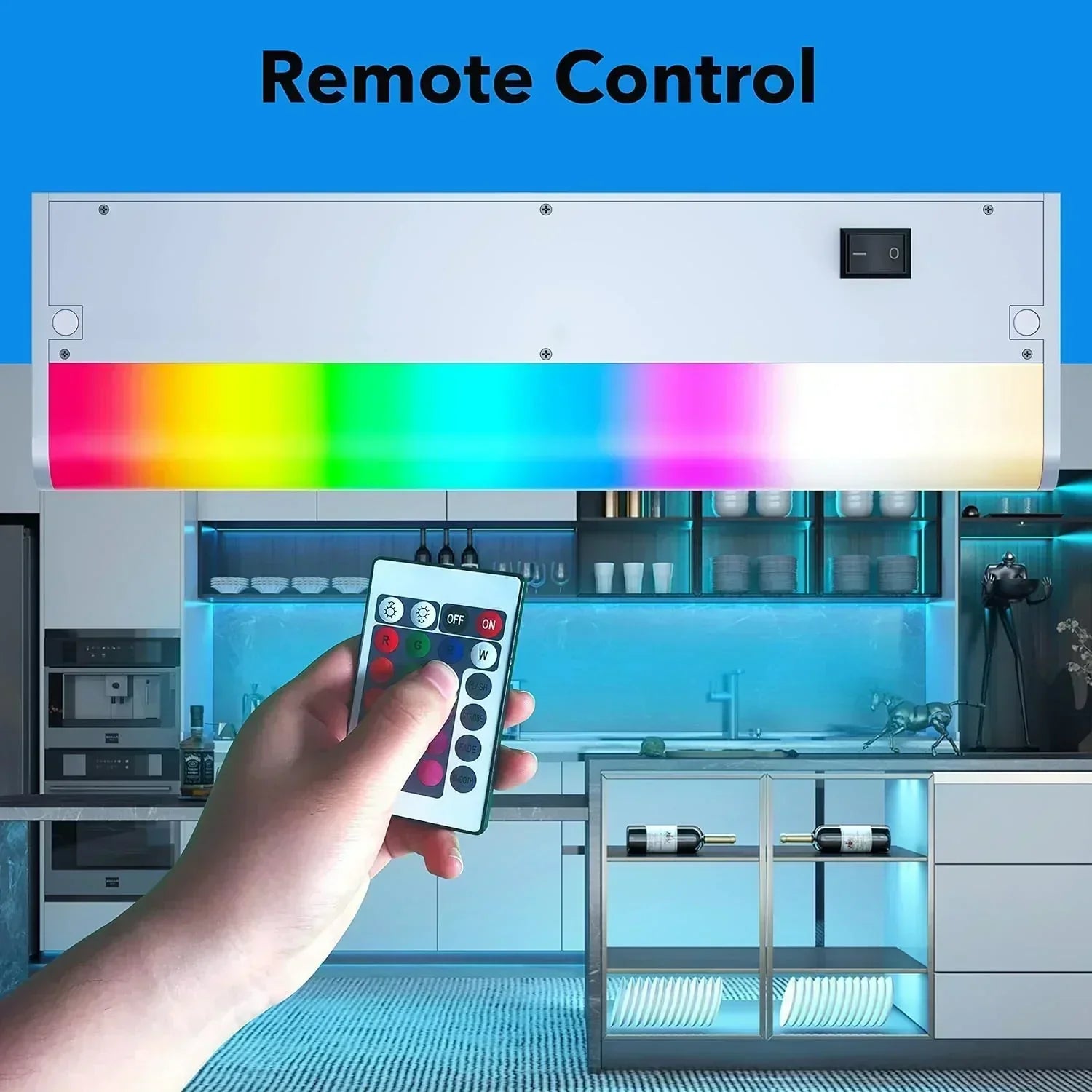 Smart under-cabinet lighting strip white and color-changing dimmable wourant