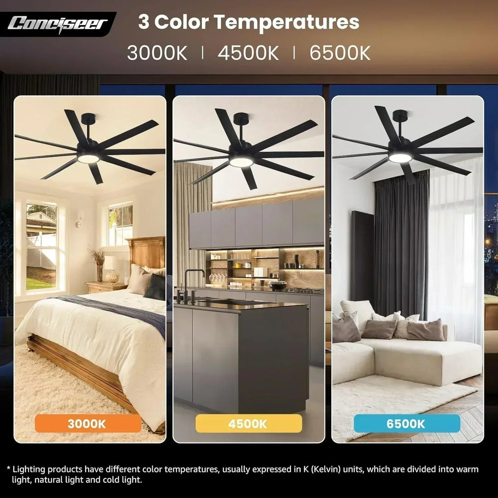 Modern ceiling fan 72 inch bedroom living room library cafe outdoor/industrial wourant