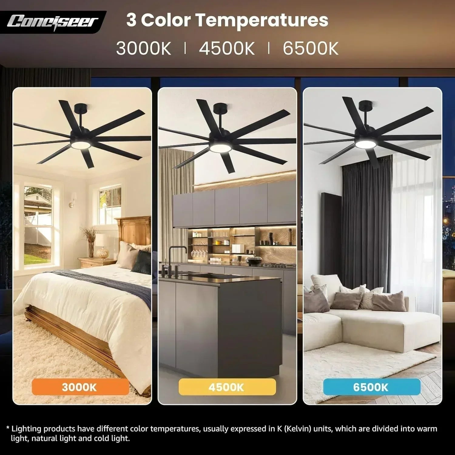 Modern ceiling fan 72 inch bedroom living room library cafe outdoor/industrial wourant