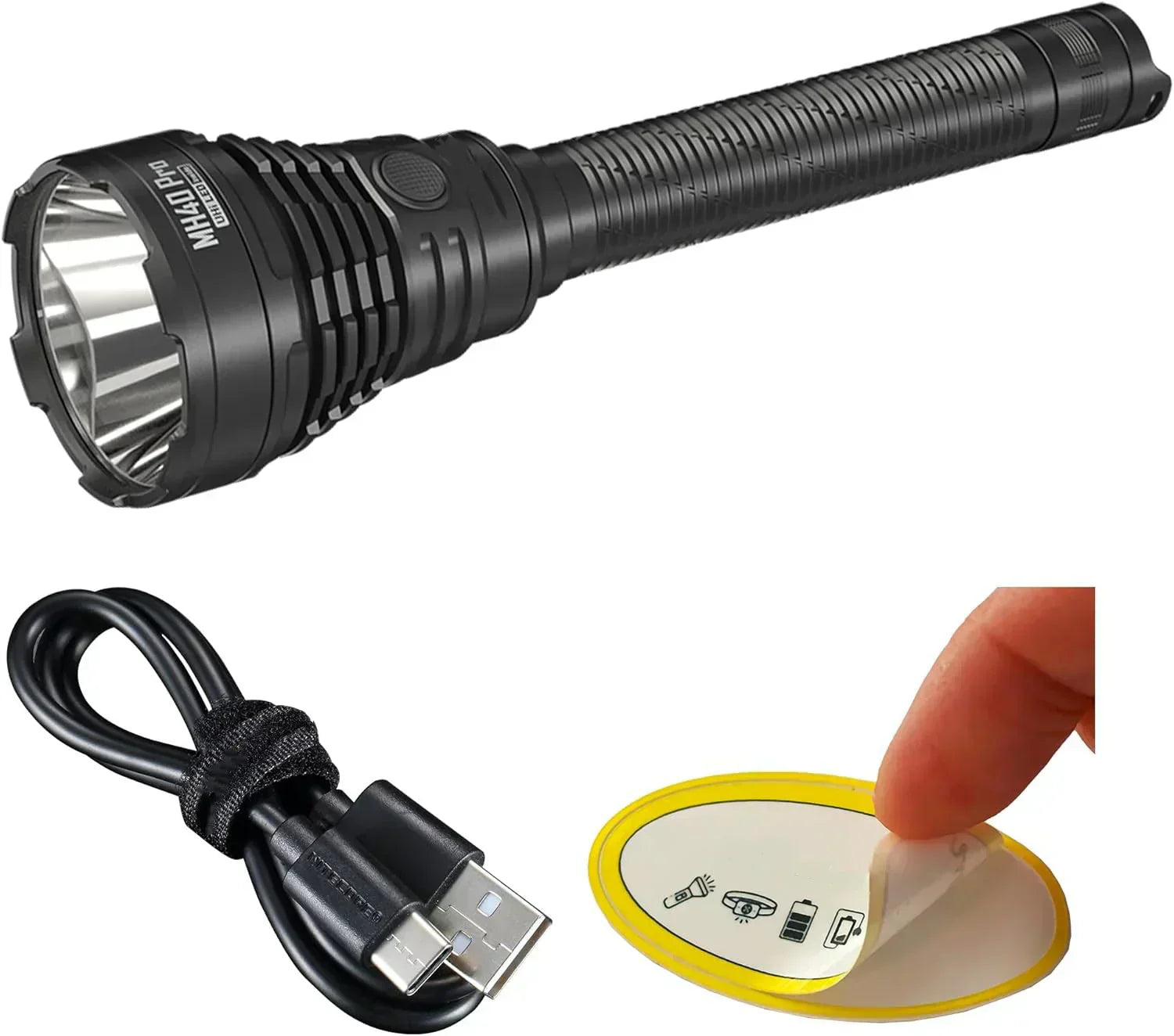 MH40 Pro 3500 Lumen Long Throw Flashlight with USB-C Rechargeable Battery Pressure Switch wourant