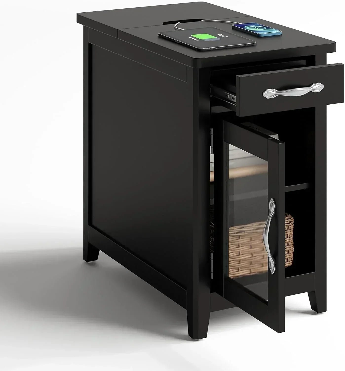 Farmhouse End Table Narrow Side Table Small Nightstand wourant