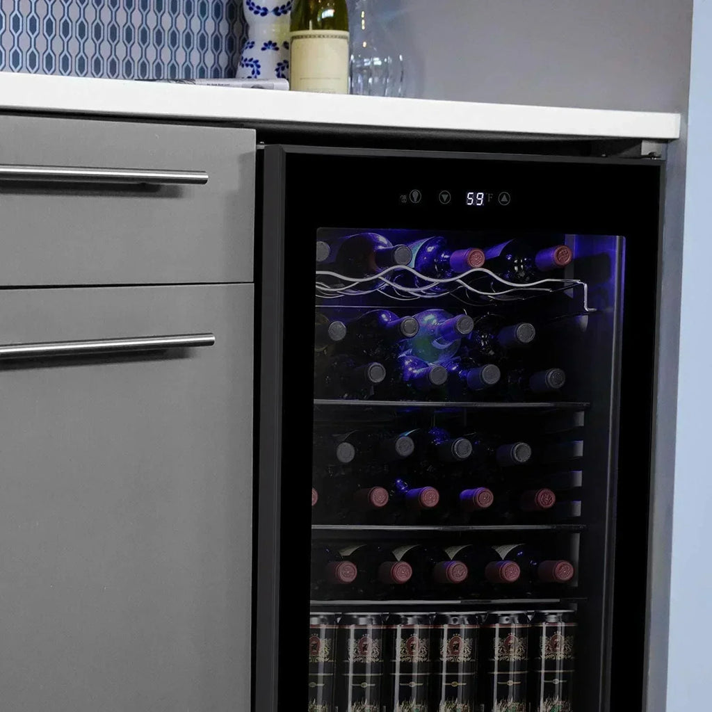 Antarctic Star 26 Bottle 130 Can Wine Cooler/Cabinet Beverage Refrigerator Cellar Beer Clear Glass wourant