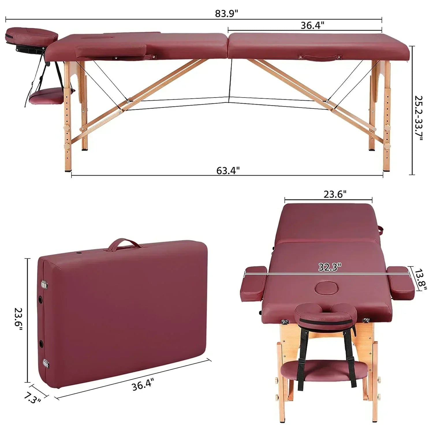 Yaheetech Massage Table Portable Lash Beds Spa Bed Massage Couch Foldable Spa Tables wourant