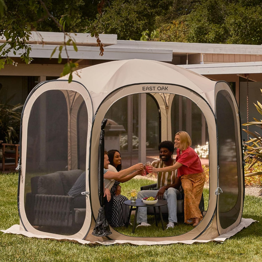 EAST OAK Screen House Tent Pop-Up Portable Screen Room Canopy Instant Screen Tent 10 x 10 FT wourant
