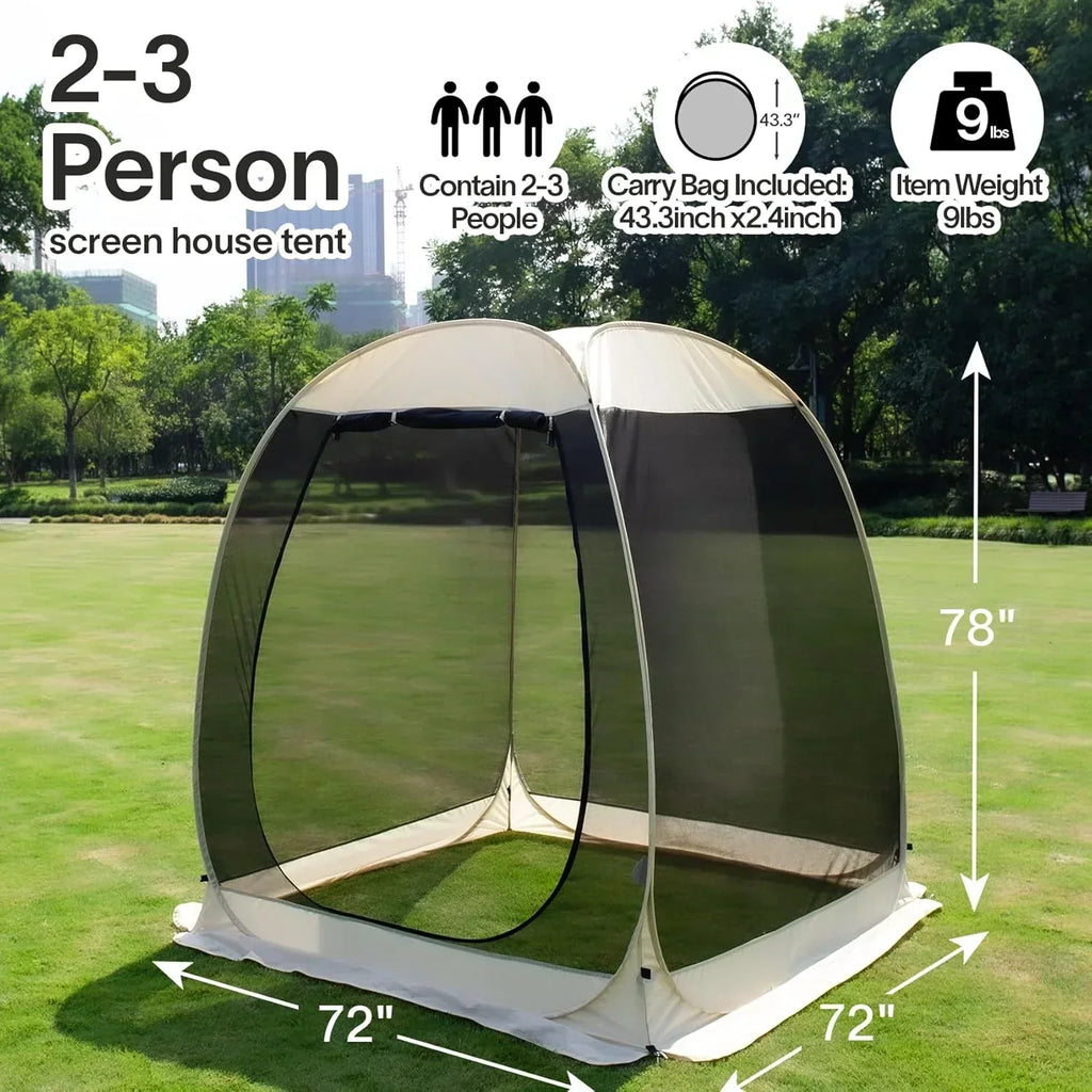 Screen gazebo sleeps 6-10-15 people Igloo-style canopy tent mosquito net on the sides Perfect wourant