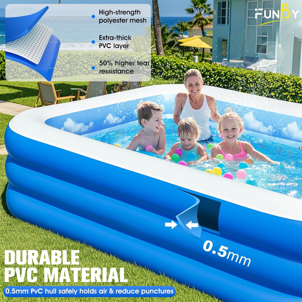 Inflatable Pool with Canopy Upgraded Inflatable Swimming Pool Large Inflatable Blow up Pools wourant