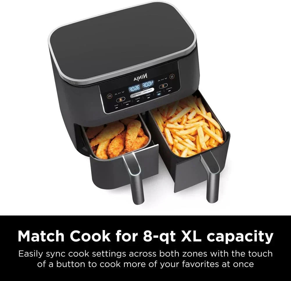 Ninja Foodi 6-in-1 FlexBasket Air Fryer with 7 QT MegaZone Basket Divider for Large Proteins wourant