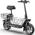 Gyroor Adult Electric Scooter with Large Center Basket 20 Mile Range Foldable and Seat wourant