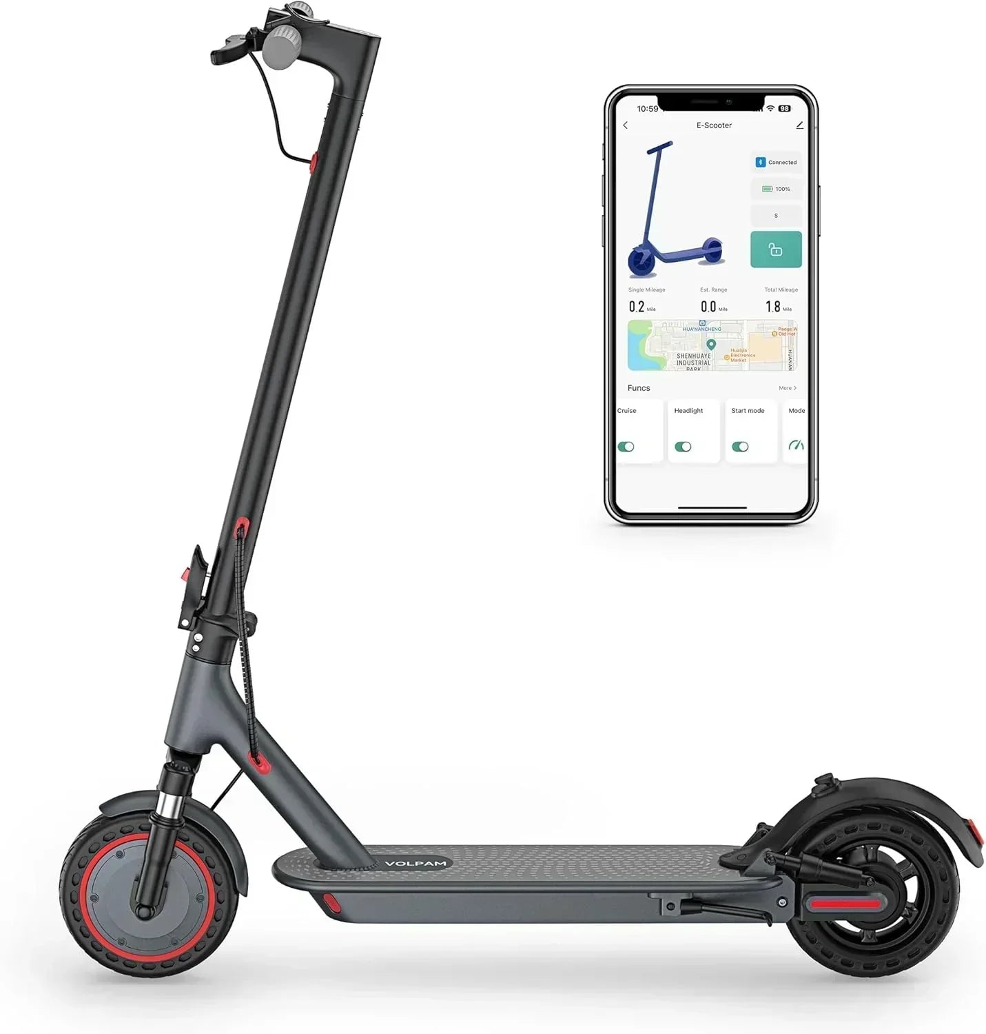 Electric Scooter 350W/500W Powerful Motor 8.5"/10" Solid Tires 19/22Mph 28/21/12 Miles Range wourant