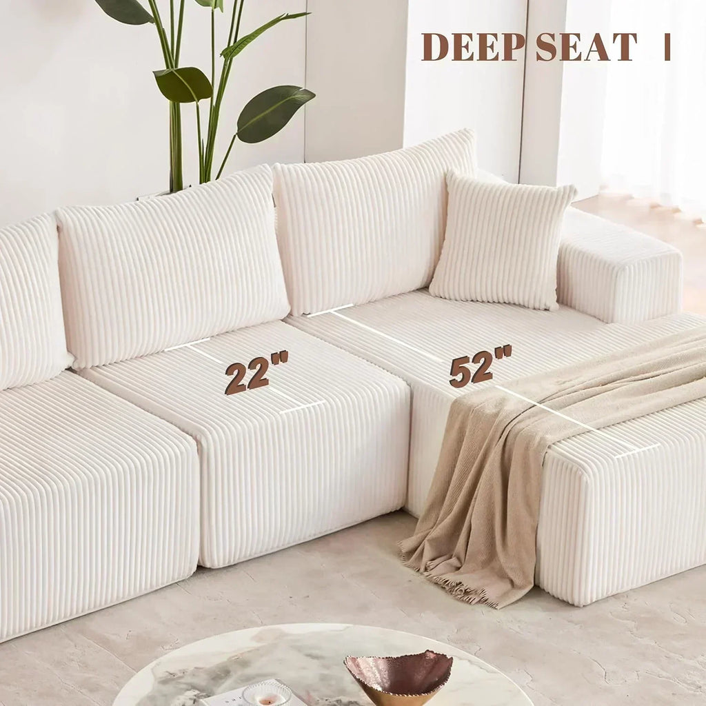 108-inch modular sofa cloud modular sofa with deep seat and reclining chair upholstered sofa wourant
