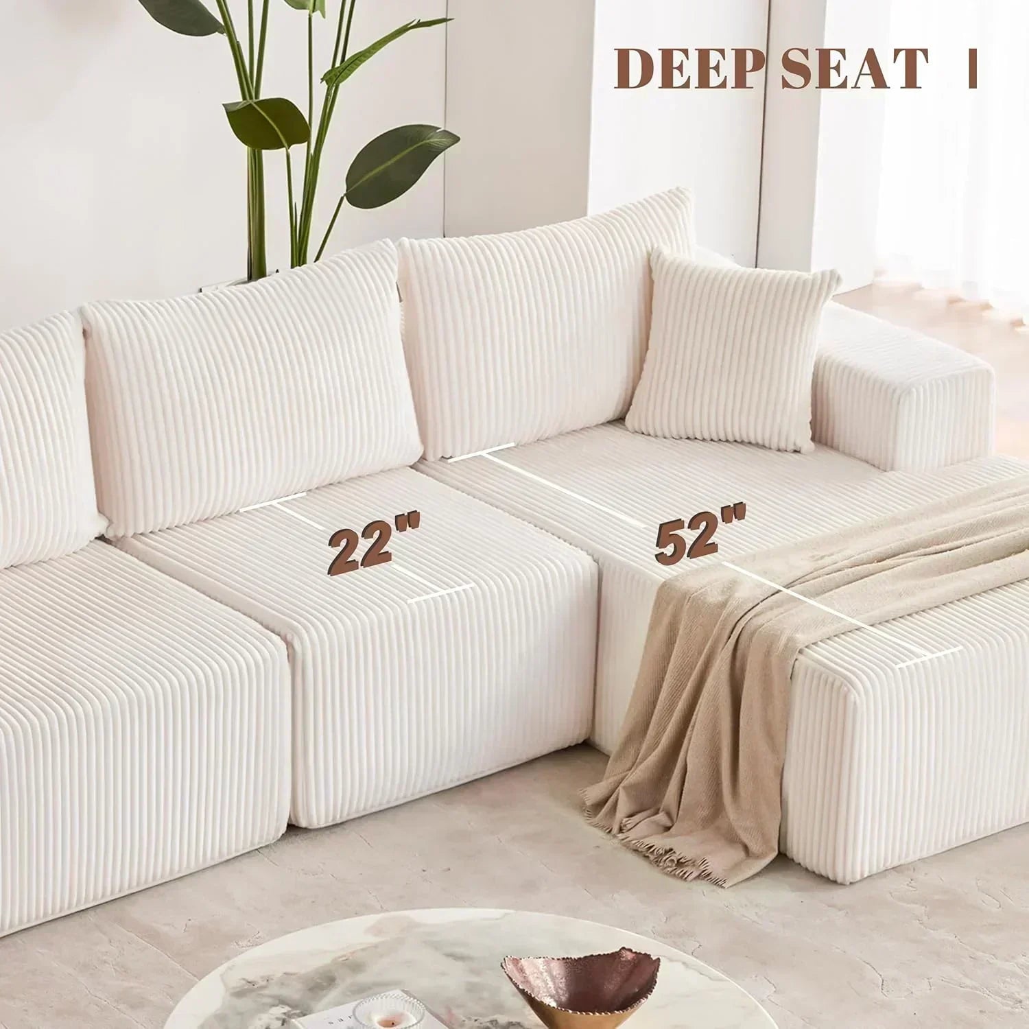 108-inch modular sofa cloud modular sofa with deep seat and reclining chair upholstered sofa wourant