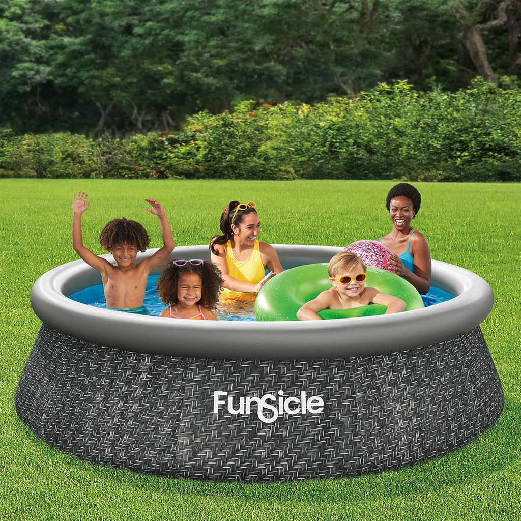 Funsicle 12 Foot by 36 Inch Quickset Round Inflatable Ring Top Outdoor Swimming Pool Set wourant