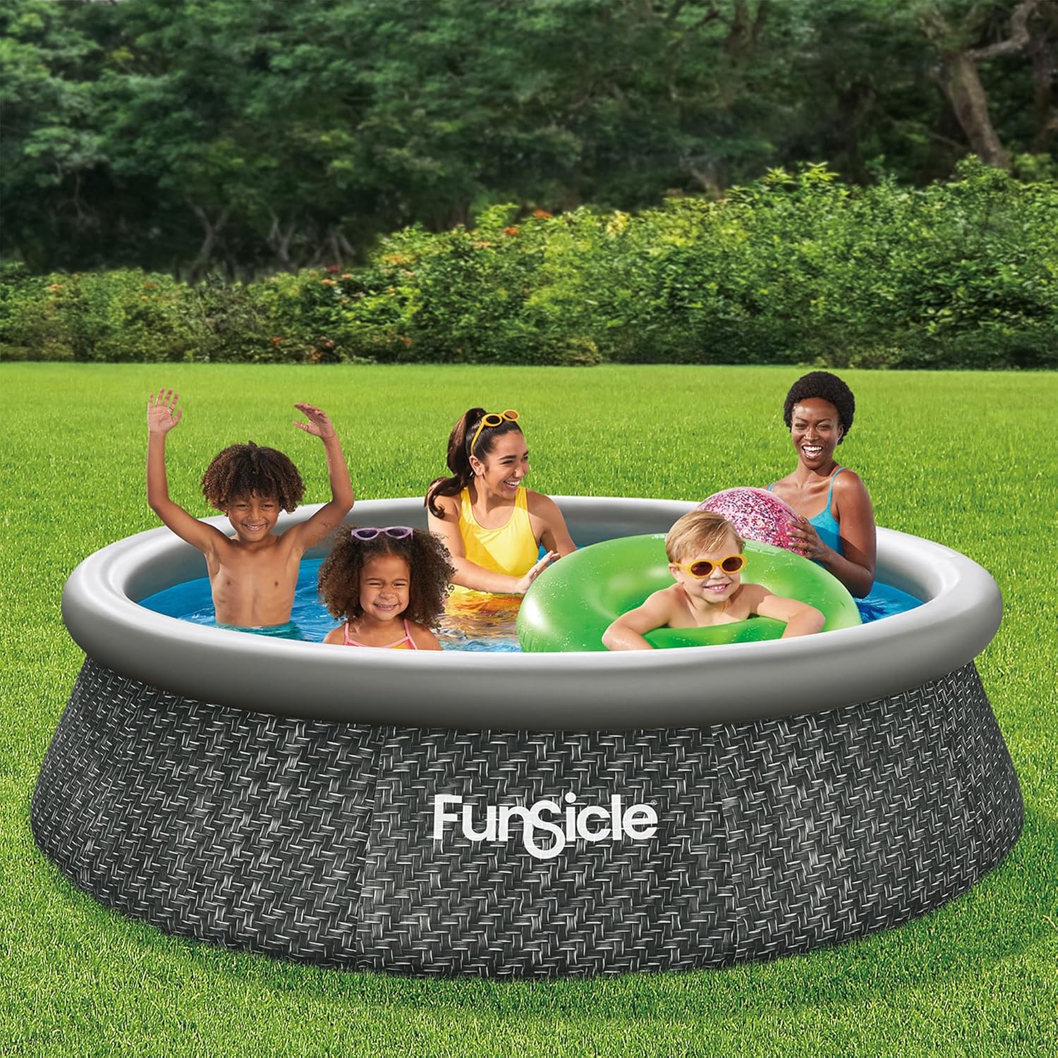 Funsicle 12 Foot by 36 Inch Quickset Round Inflatable Ring Top Outdoor Swimming Pool Set wourant