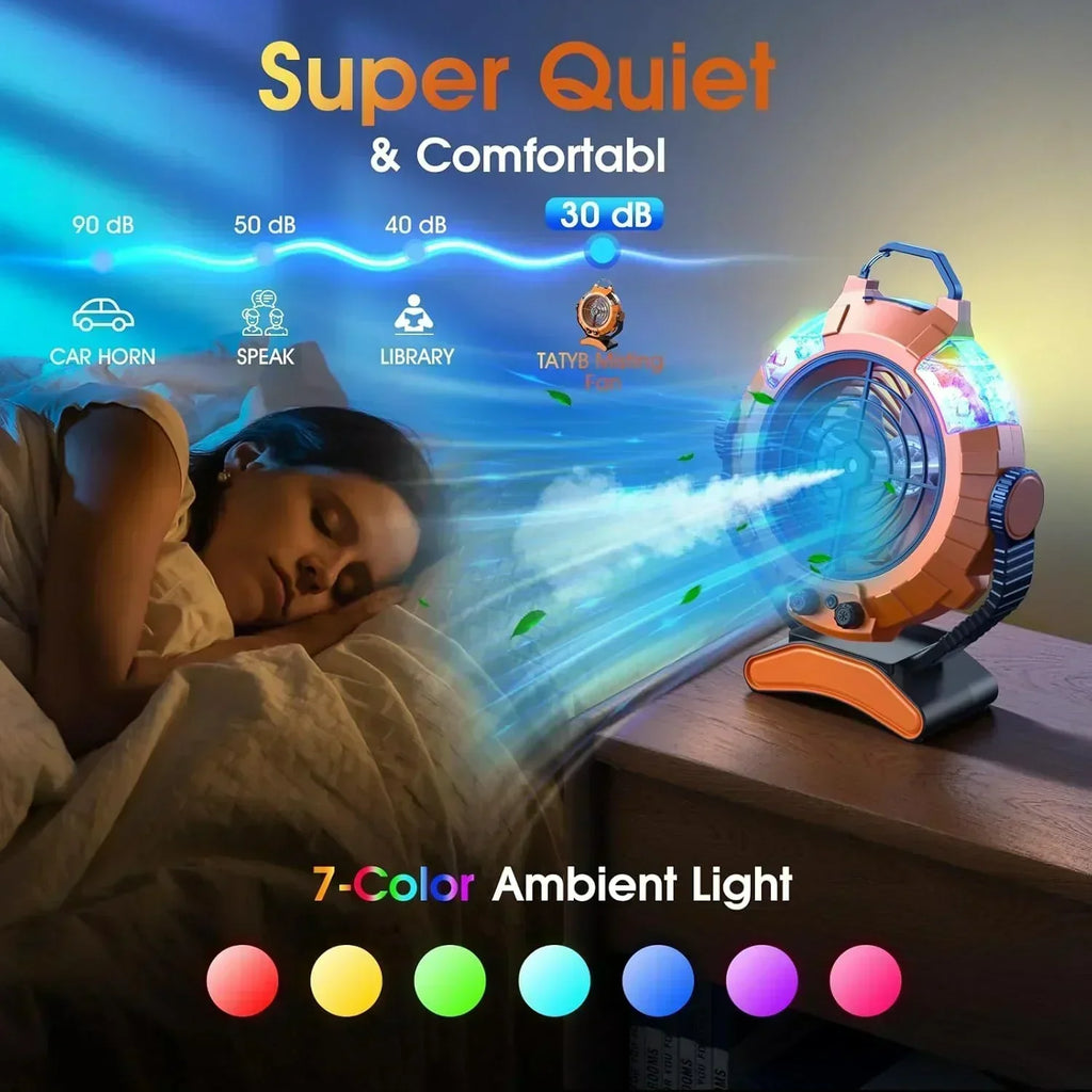 JYew Portable Air Conditioners Misting Fan With 10000mAh Rechargeable Battery Operated Fan wourant