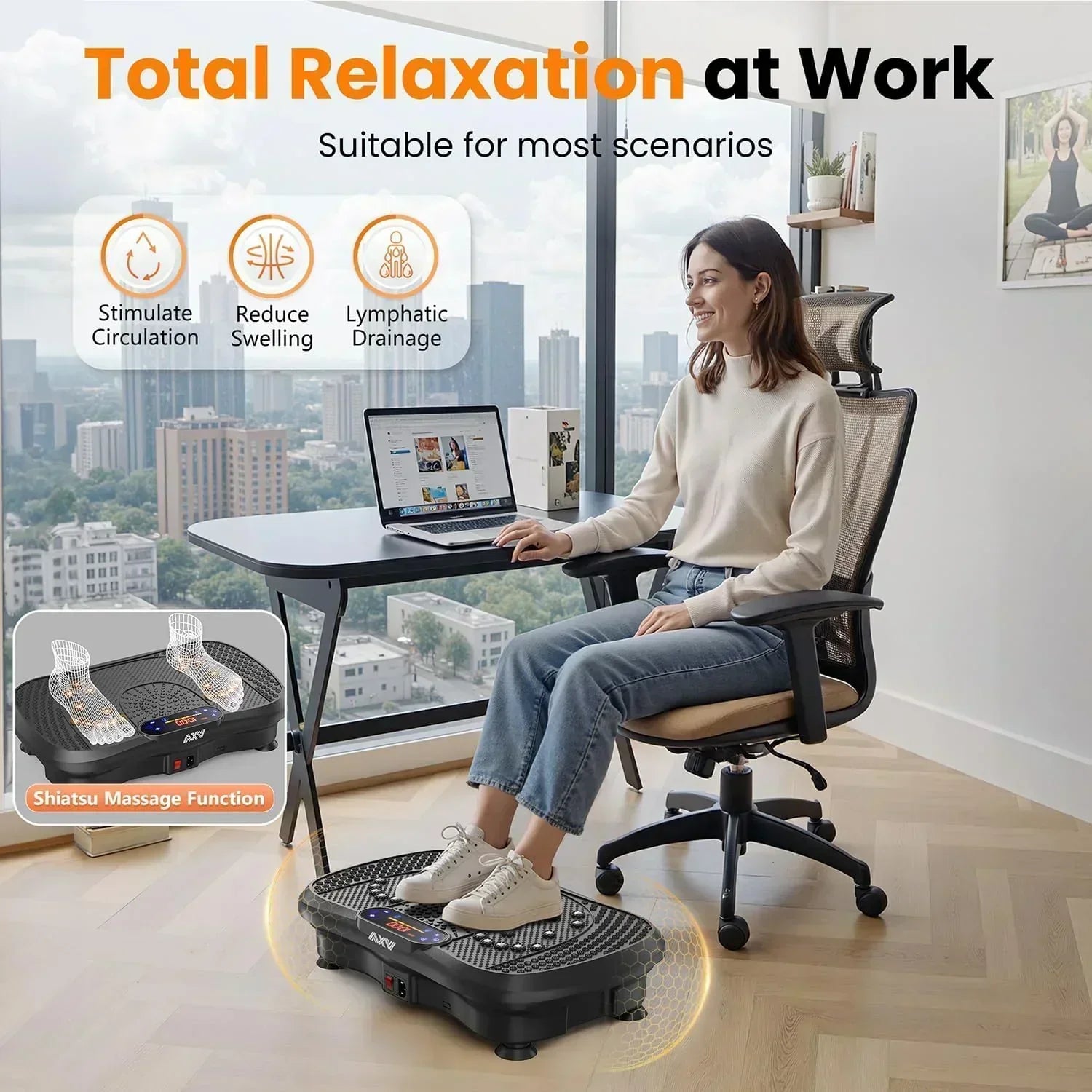 AXV Vibration Plate Fitness Platform Trainer Suitable for men and women to lose weight wourant
