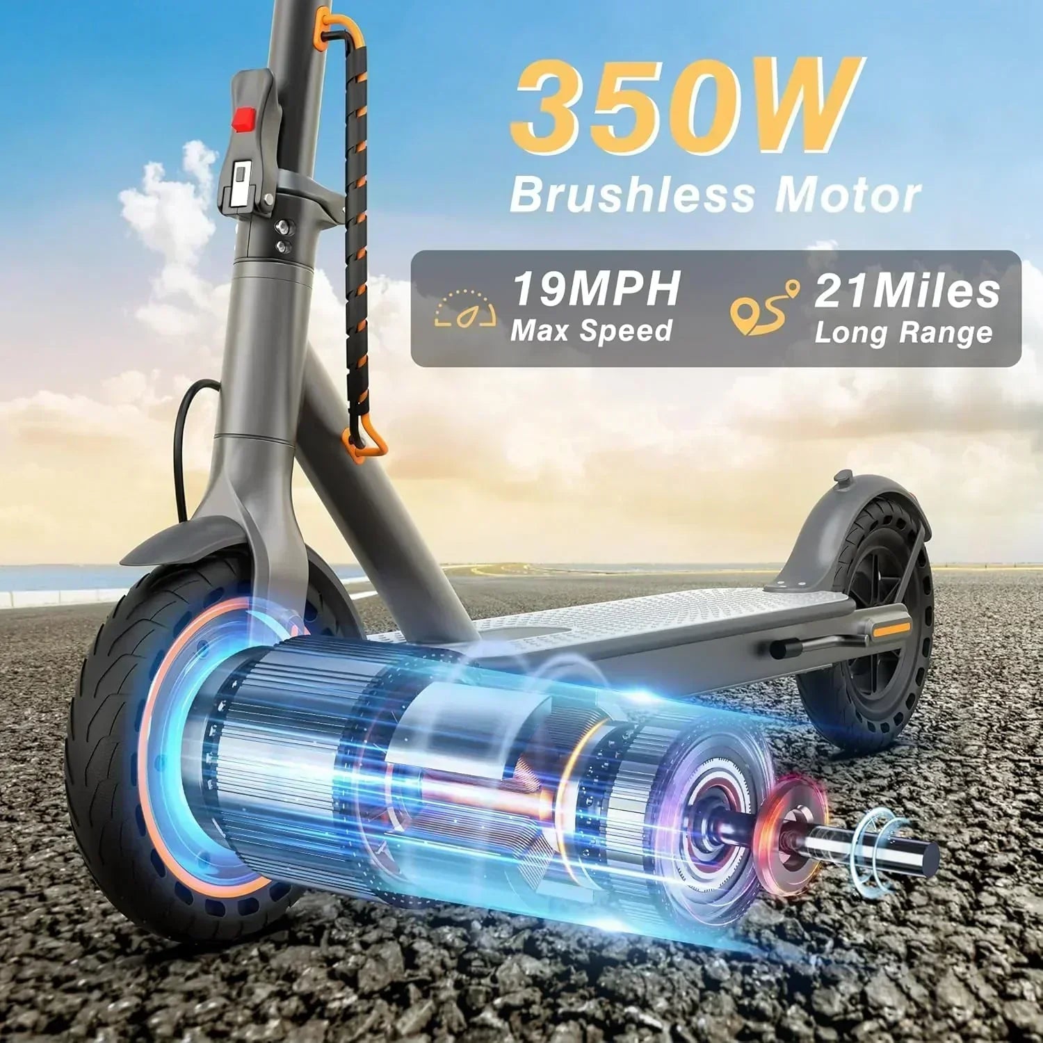 Electric Scooter 350W/500W Motor Top Speed 19/22 mph Max 16/23/28Miles Ranges Foldable E Scooter wourant