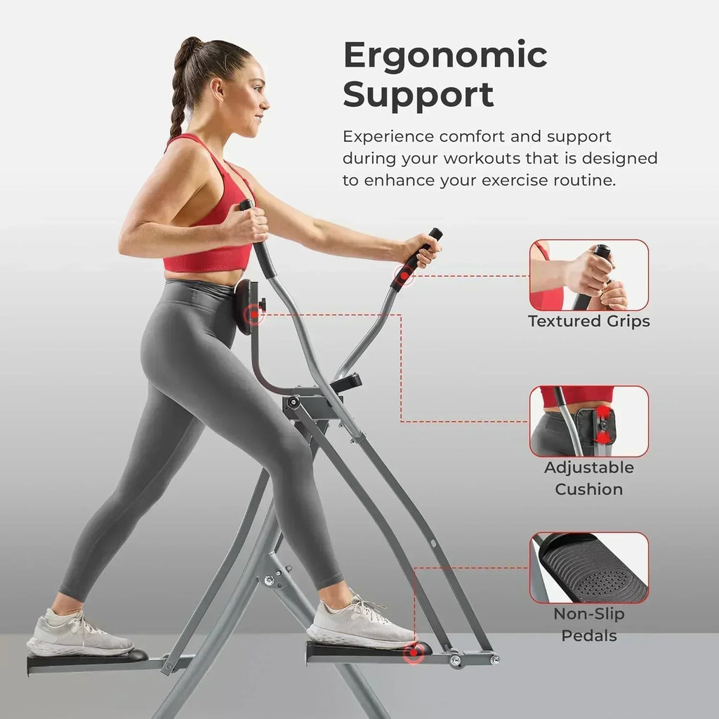 Sunny Health & Fitness Smart Air Walker Elliptical Low-Impact 30-Inch Stride Home Glider Machine wourant