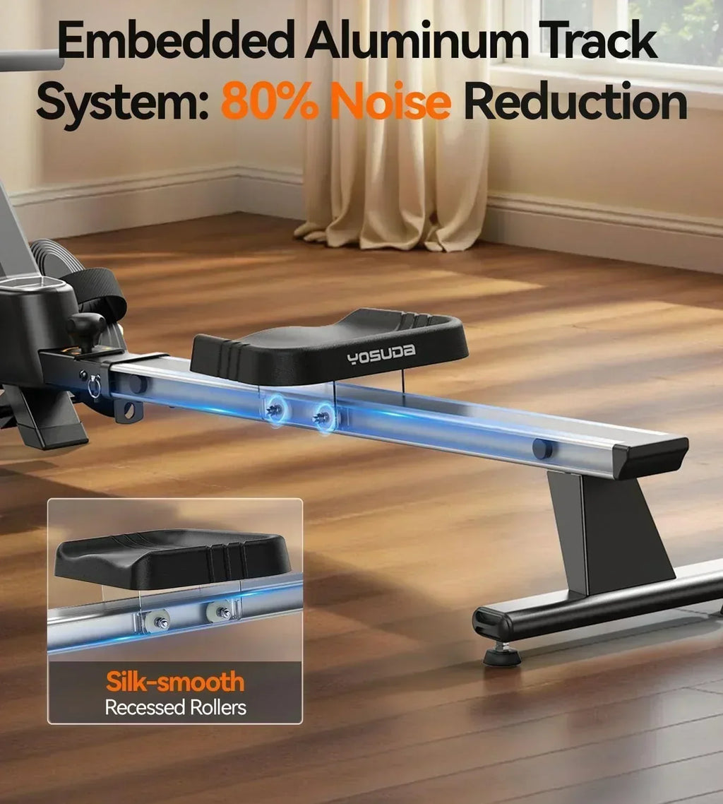YOSUDA Home Magnet/Water Resistance Rowing Machine Support Bluetooth and Applications wourant