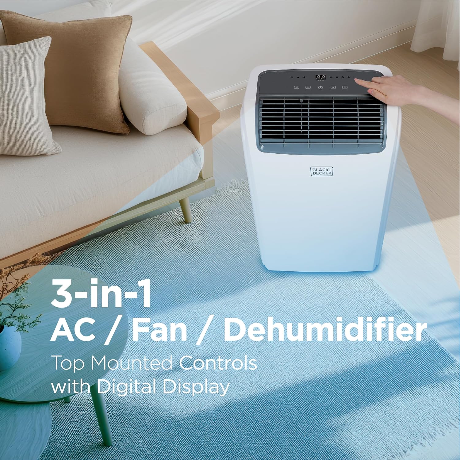 BLACK+DECKER 10,000 BTU Portable Air Conditioner for Rooms up to 450 Sq with Remote Control wourant