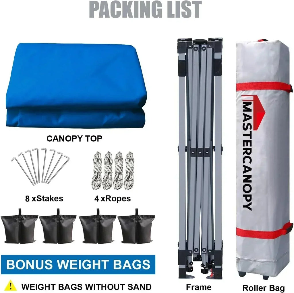 Durable Pop-up Canopy Tent with Roller Bag (10x10 Black) wourant