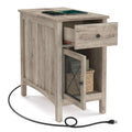 Side Table with Storage, End Table with USB Ports and Outlets Nightstand with Charging Station wourant