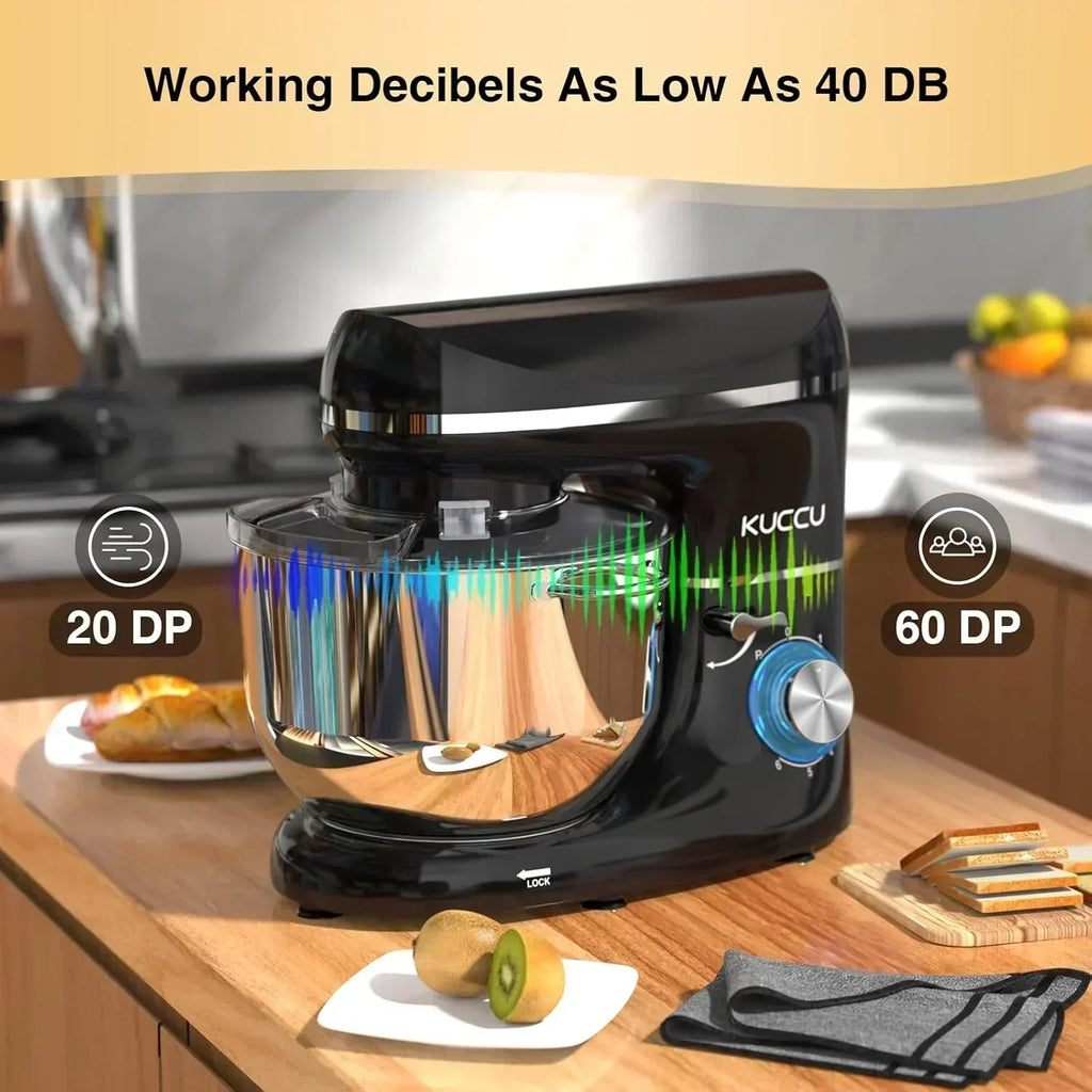 Stand Mixer 6.5 Qt 660W 6-Speed Tilt-Head Food Dough Mixer Kitchen Electric Mixer Stainless Steel wourant
